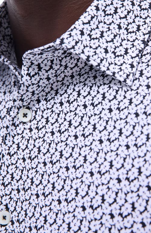 BUGATCHI BUGATCHI MILES OOOHCOTTON® FLORAL SHORT SLEEVE BUTTON-UP SHIRT