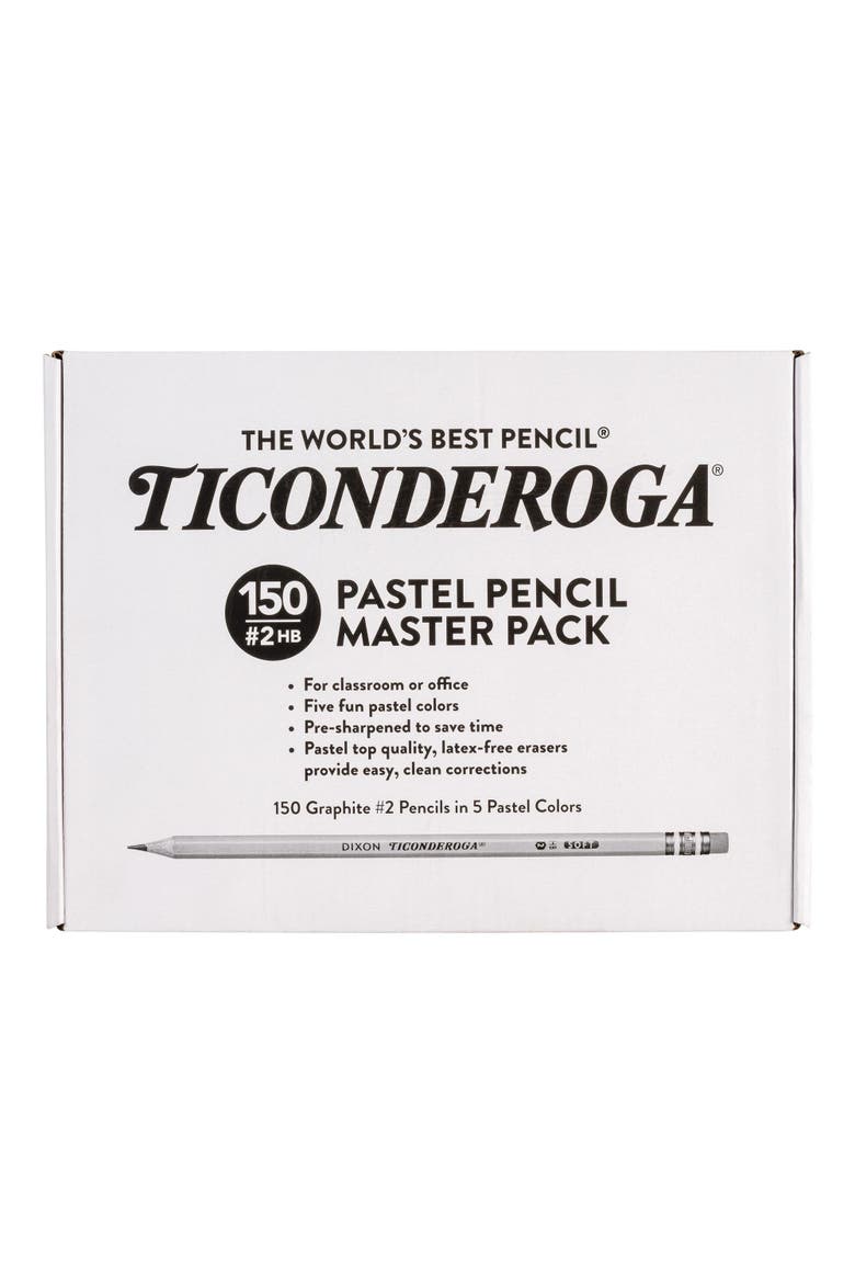 Ticonderoga® Wooden Pastel Pencils Pre-Sharpened - 150 Count, Alternate, color, Multicolored
