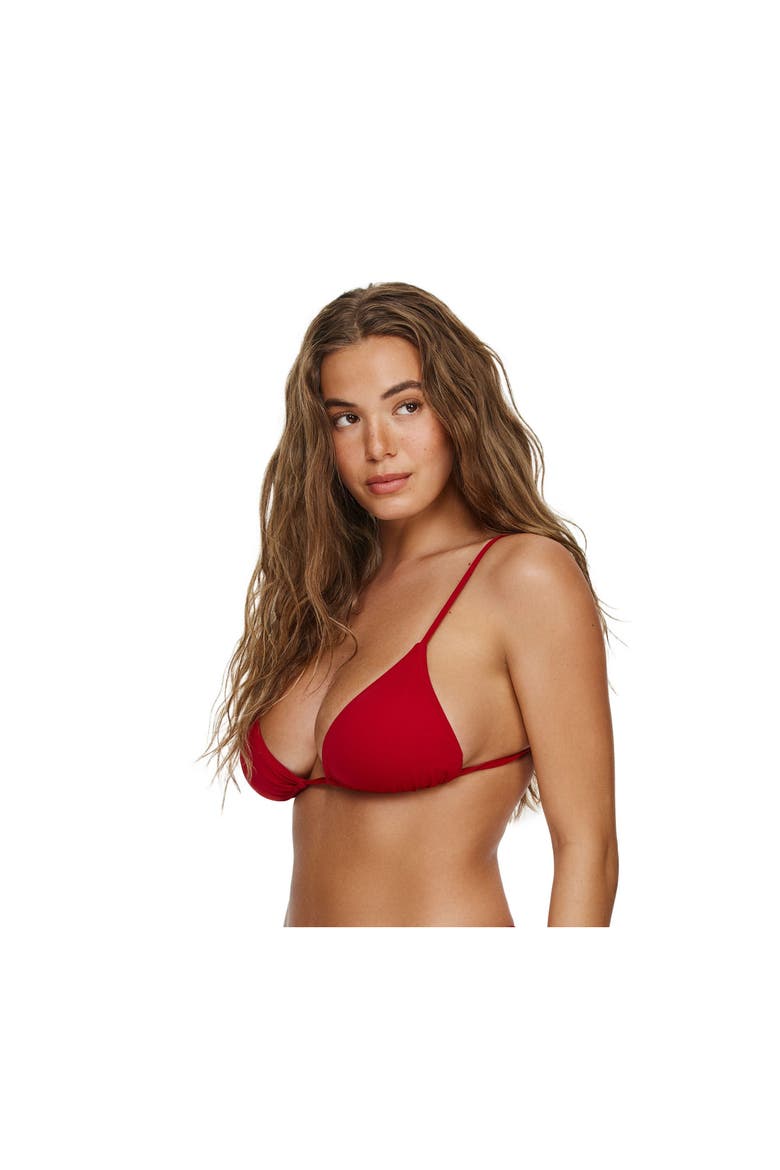 Beach Time Triangle Bikini Top, Alternate, color, Red