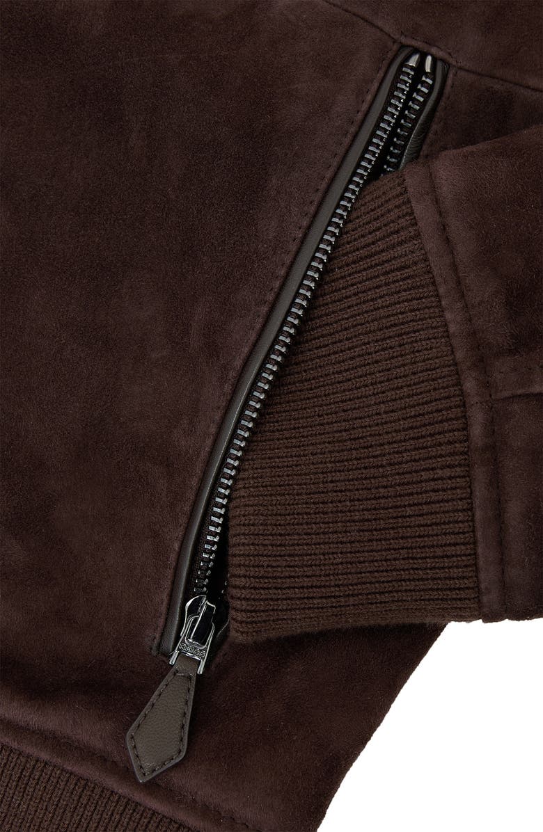 Reiss Brent Goatskin Suede Jacket, Alternate, color, Chocolate Brown