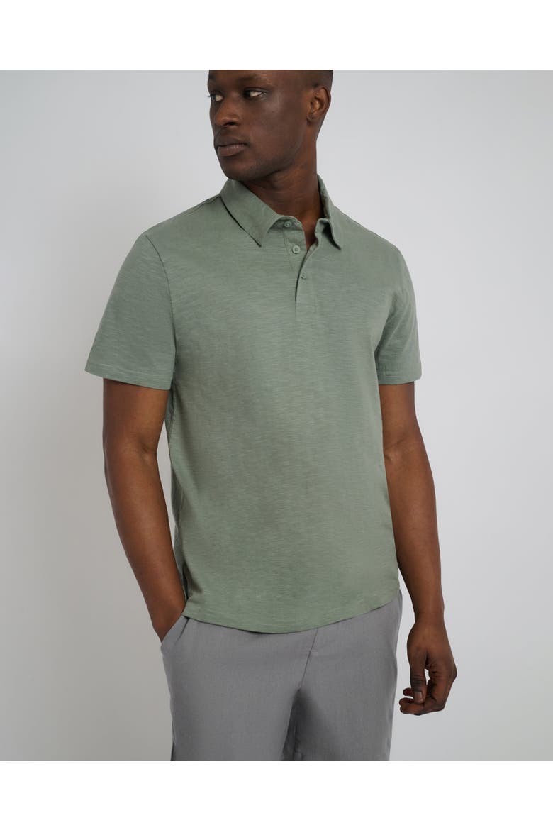Slub Short Sleeve Polo, Alternate, color, AGAVE