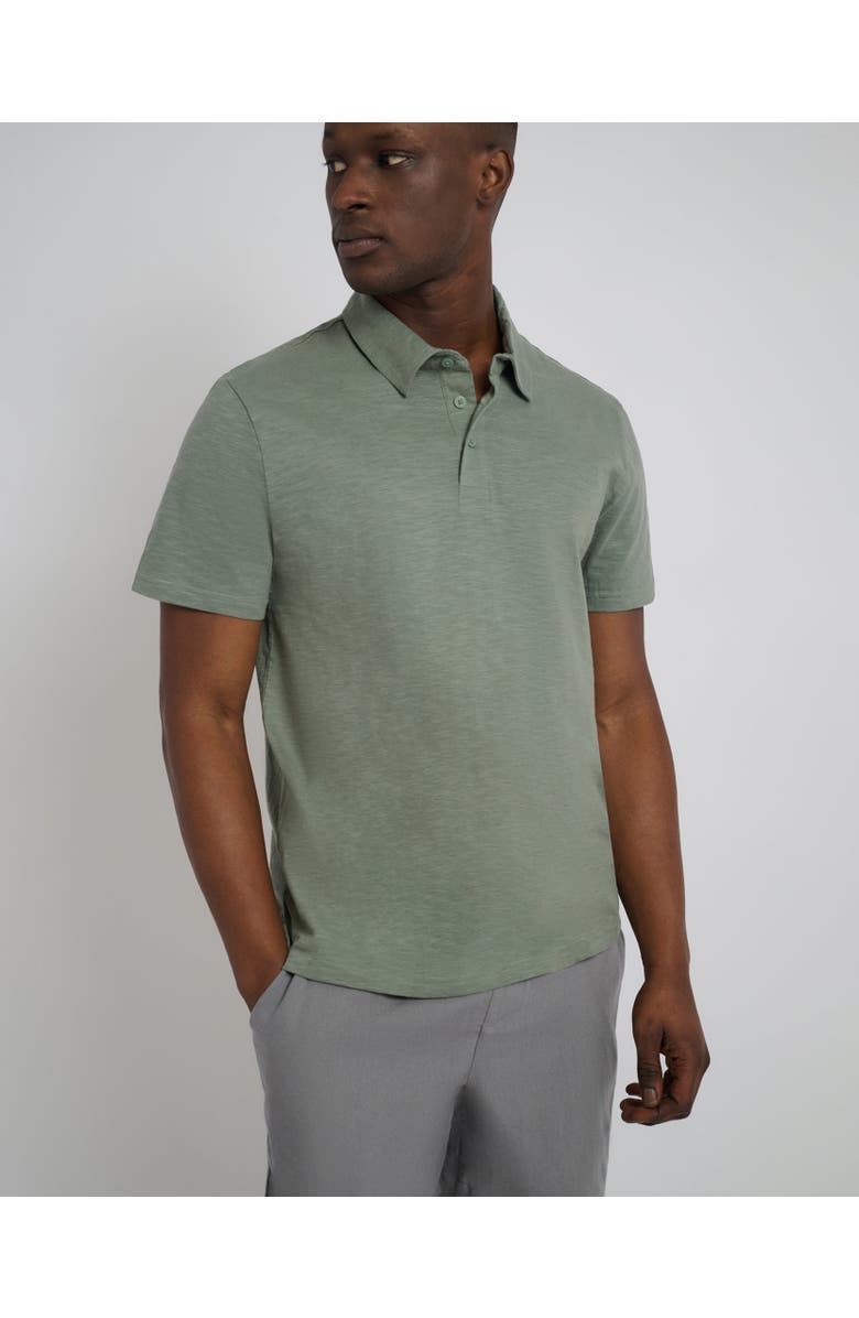 Onia Slub Short Sleeve Polo, Alternate, color, Agave