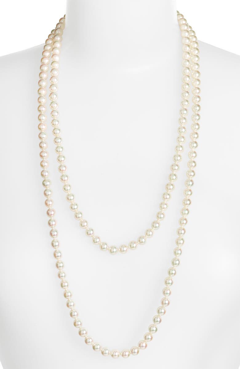 Majorica 8mm Round Pearl Endless Rope Necklace, Main, color, 
