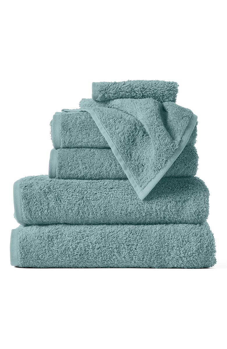 Coyuchi Cloud Loom<sup>™</sup> Organic Cotton 6-Piece Towel Set, Main, color, Pacific Blue
