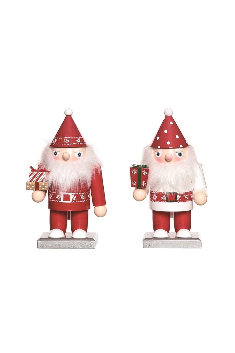 Christmas Wood Gnome Nutcracker Set of 2 Home Decorations, Main, color, Multicolored