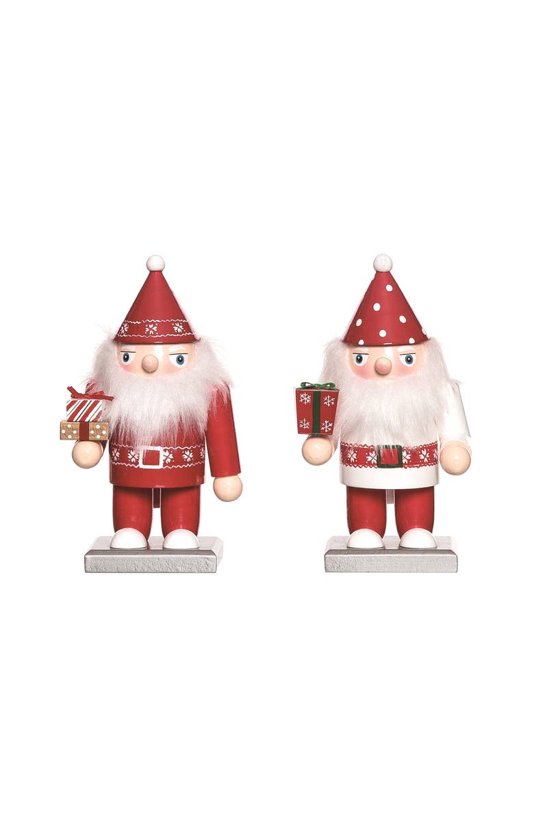 Transpac Christmas Wood Gnome Nutcracker Set of 2 Home Decorations, Main, color, Multi