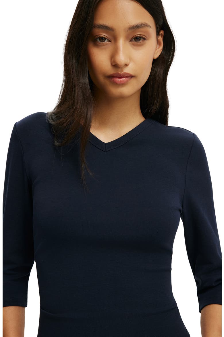 Women's 90S V Neck ¾ Sleeve, Alternate, color, Total Eclipse