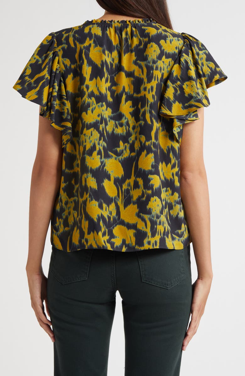 Ulla Johnson Lilo Flutter Sleeve Top, Alternate, color, Verdite