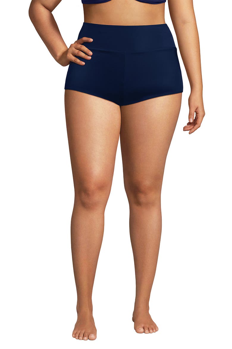 Lands' End Tugless High Waisted Swim Boy Shorts (Women) | Nordstrom