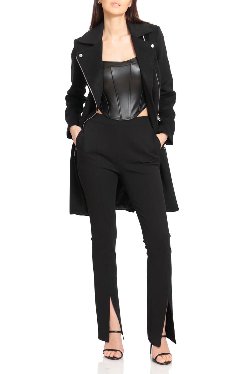 Avec Les Filles Twill Moto Coat, Alternate, color, 