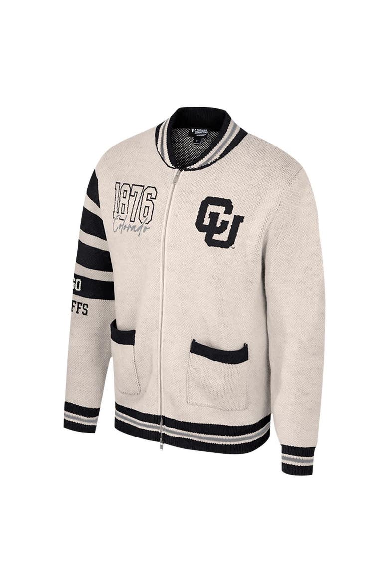 Women's Colosseum Cream Colorado Buffaloes Jacquard Full-Zip Sweater, Alternate, color, Cream