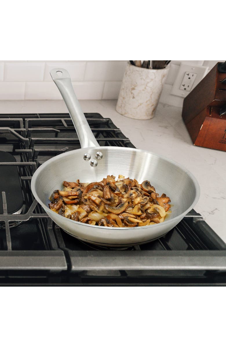 Megachef Professional Kitchen 11 Inch Round Stainless Steel Fry Pan, Alternate, color, Silver