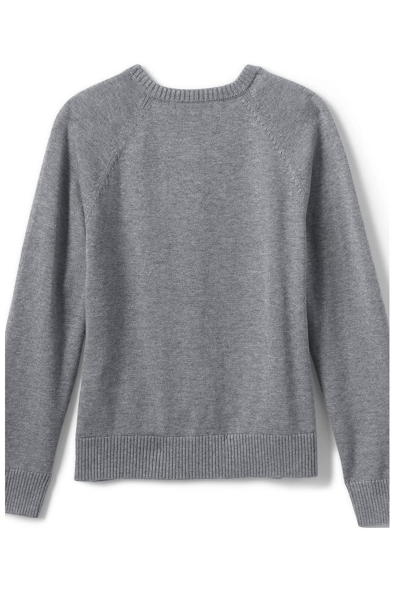 School Uniform Girls Cotton Modal Cardigan Sweater, Alternate, color, Pewter Heather
