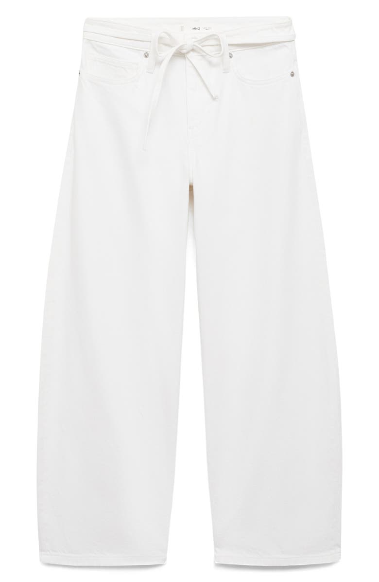 MANGO Tie Waist Wide Leg Jeans, Alternate, color, 
