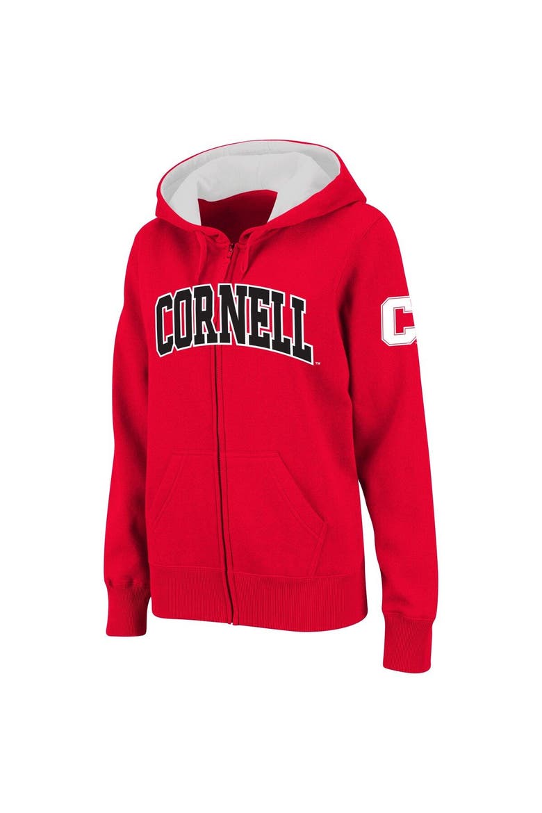 Women's Stadium Athletic Red Cornell Big Red Arched Name Full-Zip Hoodie, Main, color, Red