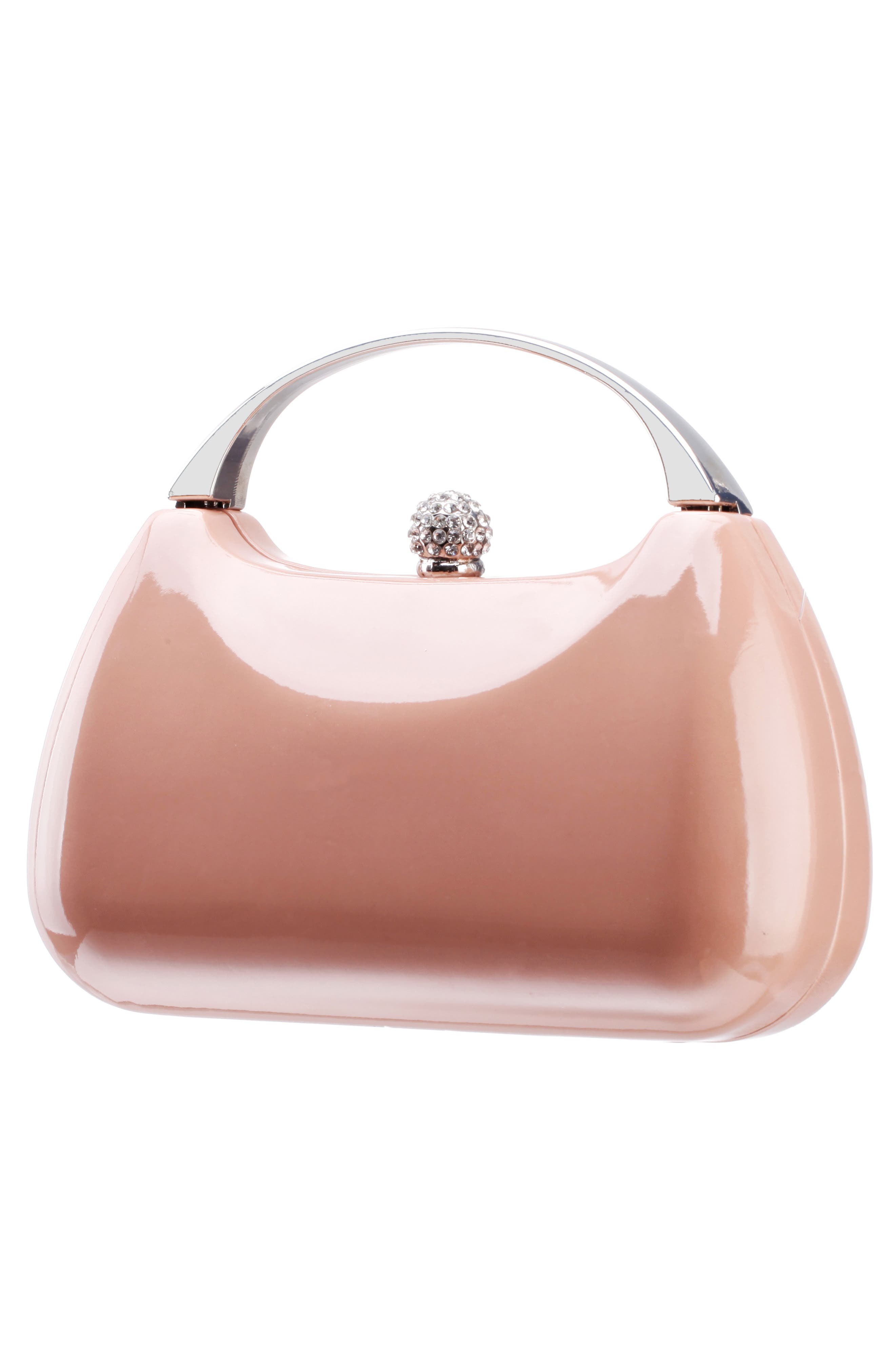 Minaudière Top Handle Bag, Alternate, color, ROSE NUDE
