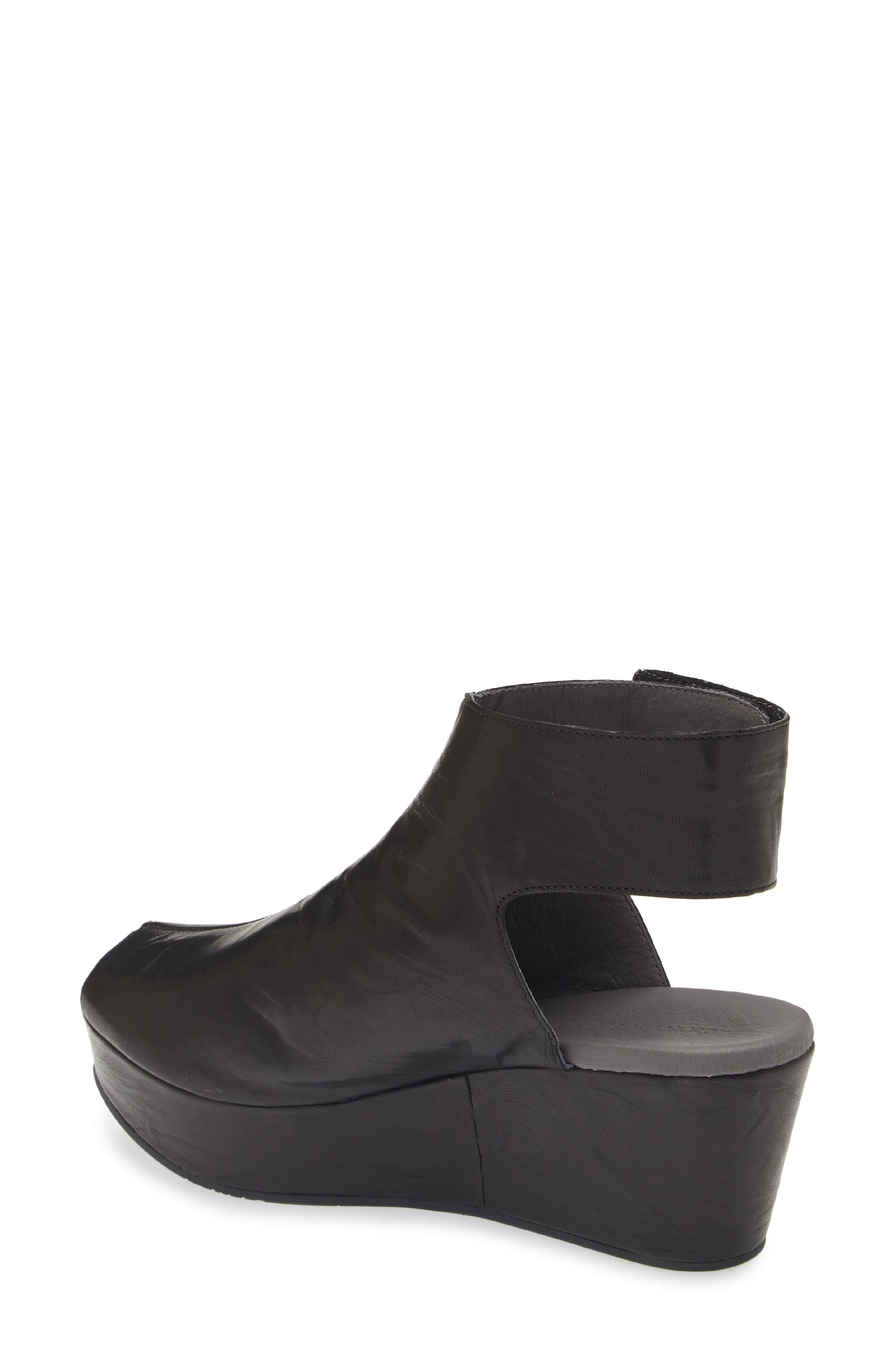 Chocolat Blu Cutout Wedge Sandal, Alternate, color, Black Leather