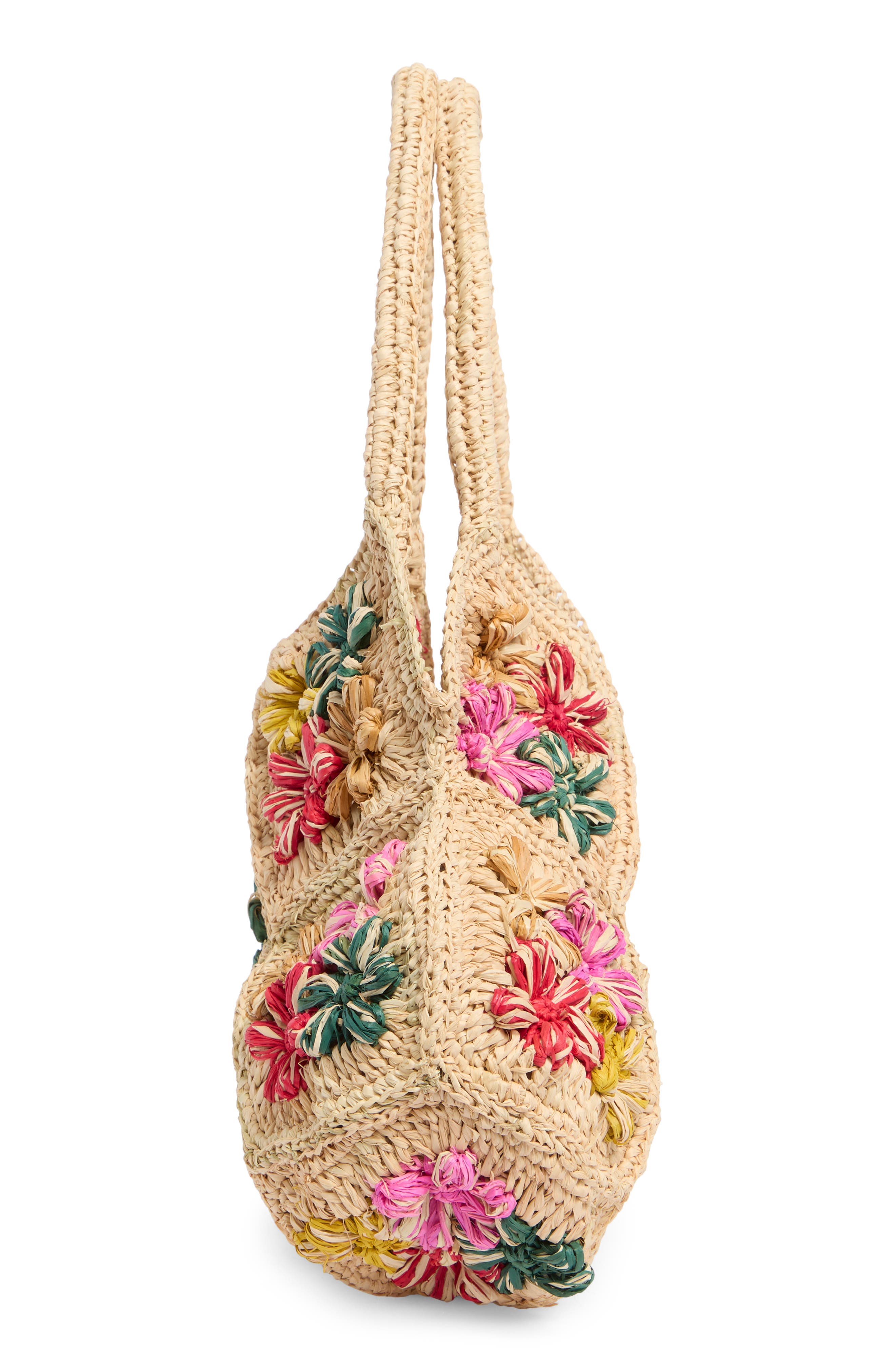 URBAN EXPRESSIONS HANDBAGS Raffia Hobo Bag, Alternate, color, Beige Multi