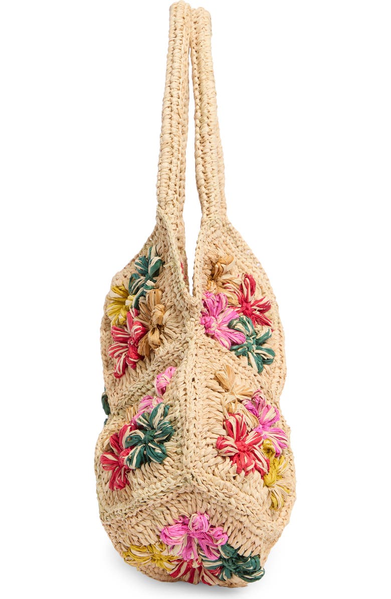 URBAN EXPRESSIONS HANDBAGS Raffia Hobo Bag, Alternate, color, Beige Multi