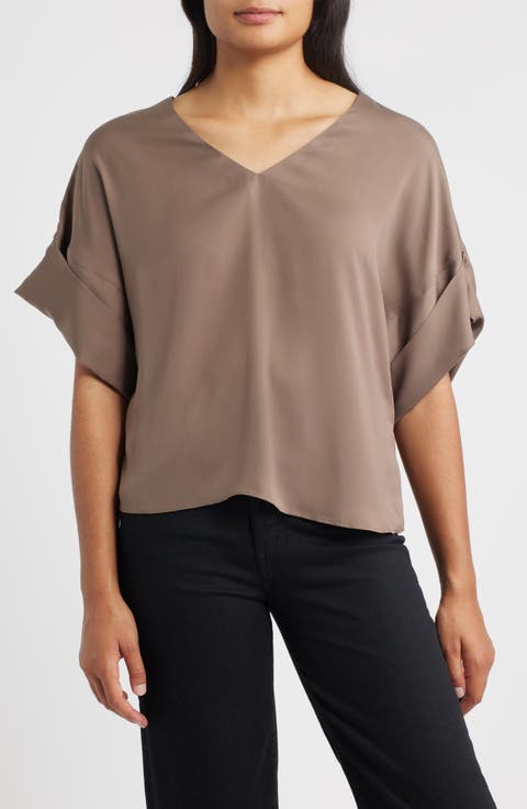 Roll Cuff Dolman Top