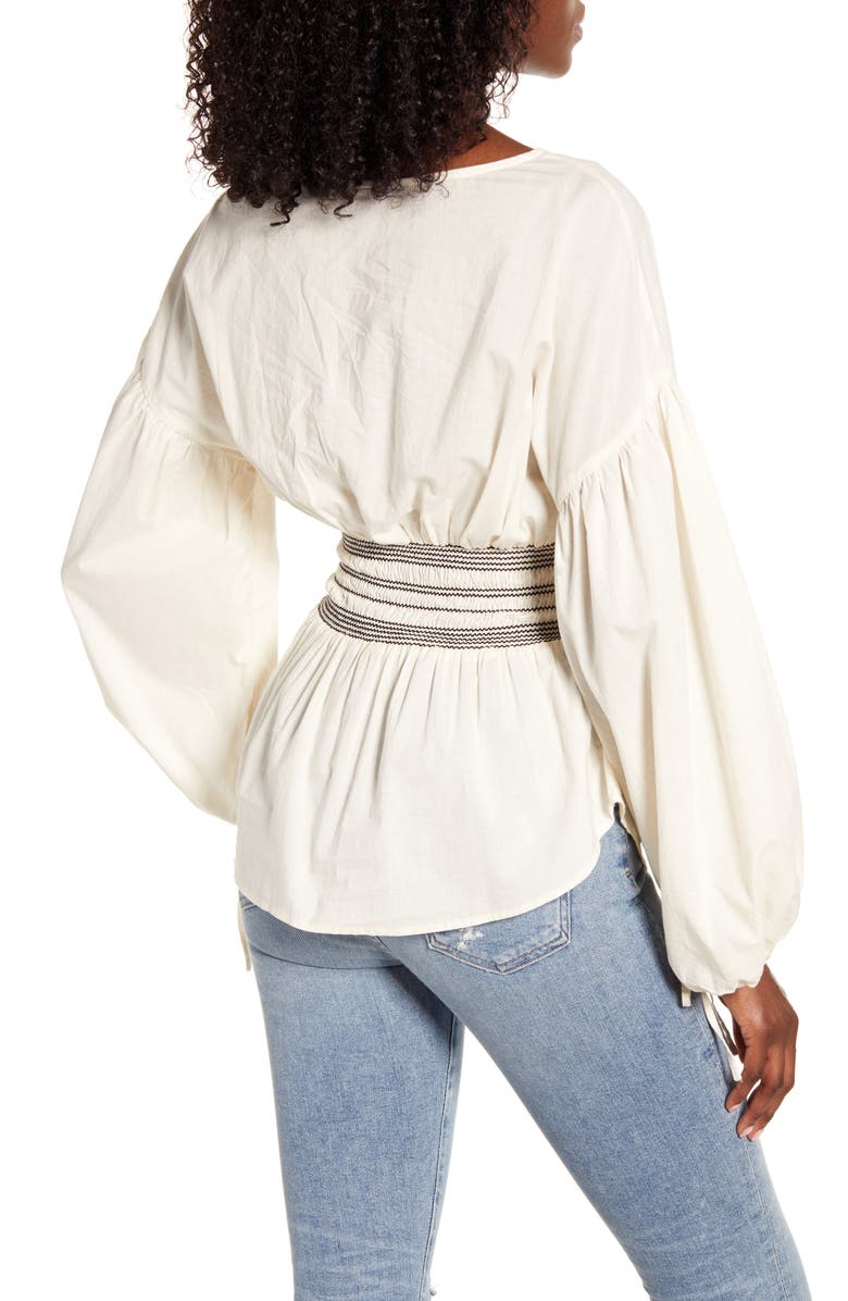 VERO MODA Nova Long Sleeve Woven Smocked Top, Alternate, color, 