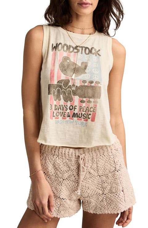 Woodstock Embroidered Cotton Graphic Tank