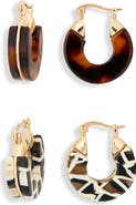 Tasha Set of 2 Resin Huggie Hoop Earrings
