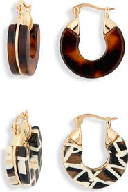 Tasha Set of 2 Resin Huggie Hoop Earrings