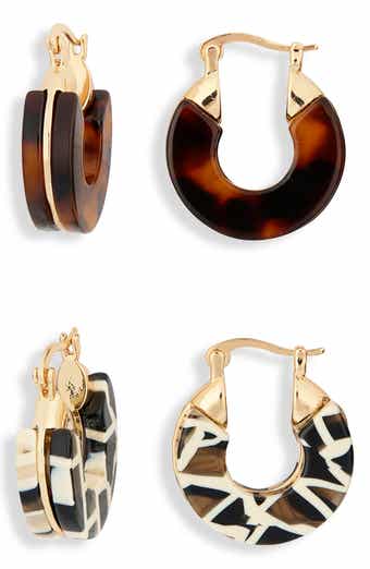 Set of 2 Resin Huggie Hoop Earrings
