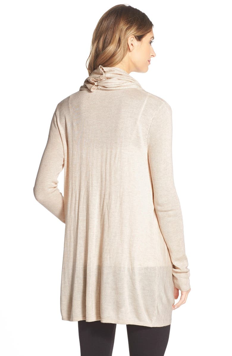 Nordstrom Lingerie Long Wrap Cardigan, Alternate, color, Beige Sand Heather