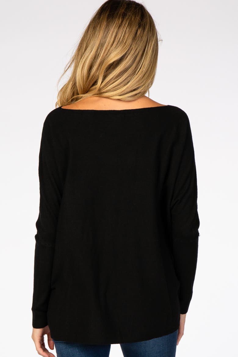Soft Knit Boatneck Dolman Sleeve Sweater, Alternate, color, Black