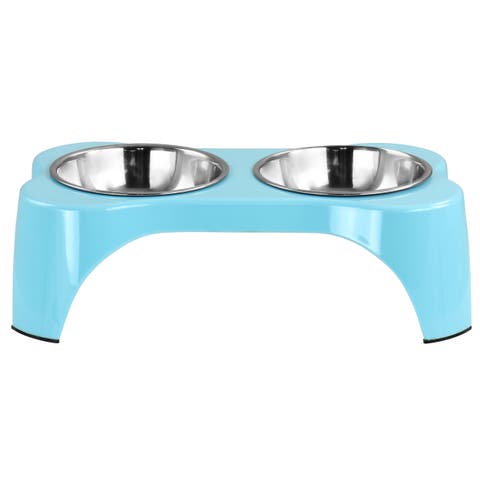 Bow Wow Meow 3 Piece Elevated Pet Bowl Dinner Set