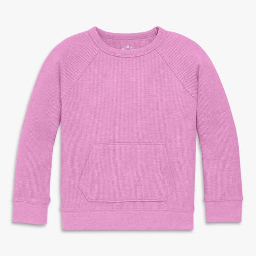Primary Kids Heathered Waffle Pocket Tee In Purple