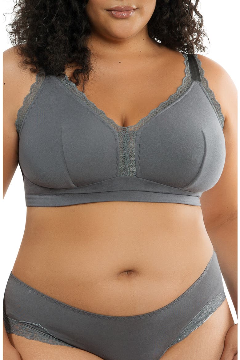 Dalis Wire-Free Bralette, Main, color, CHARCOAL