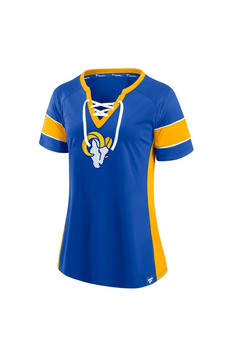 FANATICS Women's Fanatics  Royal Los Angeles Rams Athena Lace-Up Top, Alternate, color, Royal