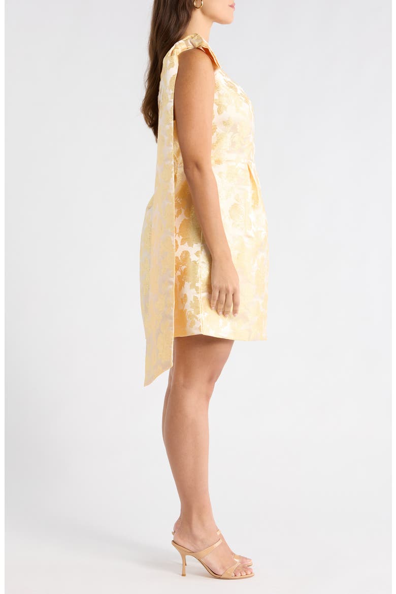 Duson Jacquard Bow Sash Minidress, Alternate, color, CHAMPAGNE