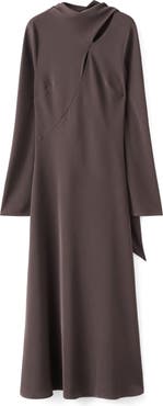 MANGO Scarf Detail Long Sleeve Dress