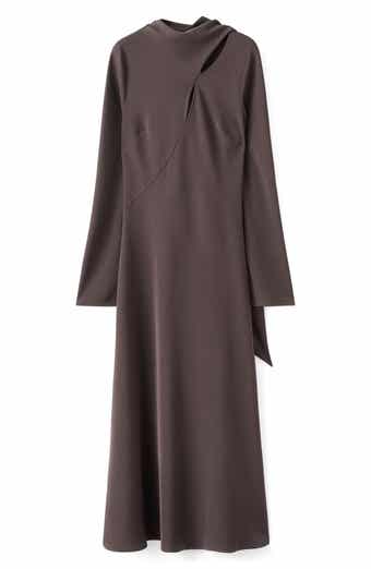 Scarf Detail Long Sleeve Dress