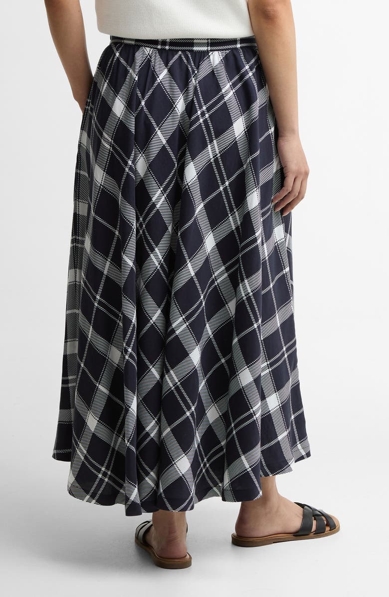 Barbour Baiton Tartan Print Midi Skirt, Alternate, color, Dark Navy/ White Check