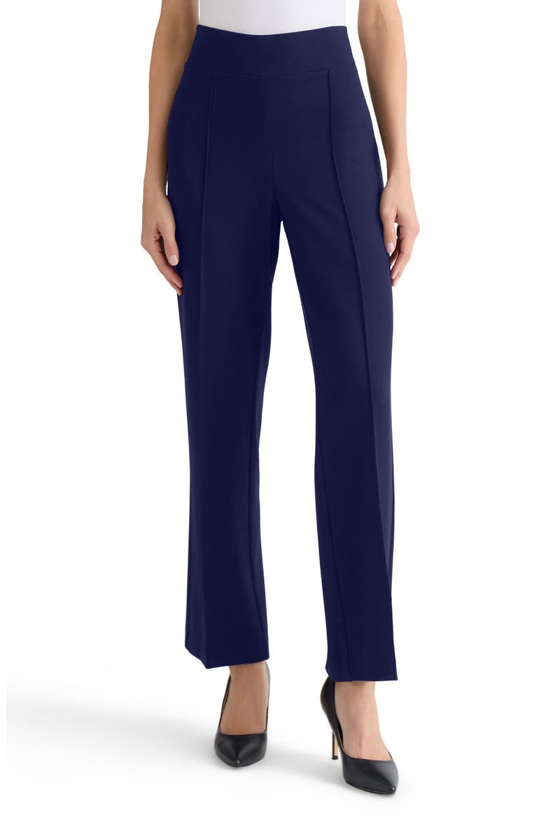 Pintuck Pull-On Straight Leg Pants, Main, color, PACIFIC NAVY
