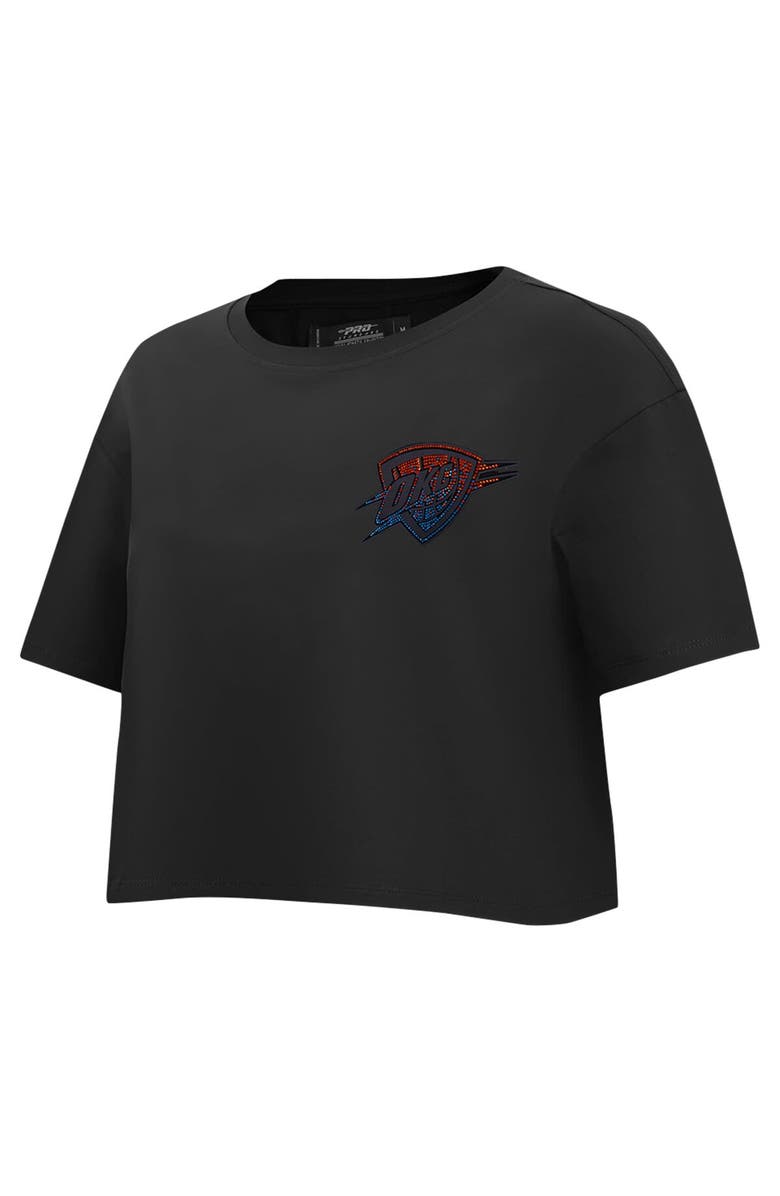 PRO STANDARD Women's Pro Standard Black Oklahoma City Thunder Jewels Boxy Cropped T-Shirt, Alternate, color, 