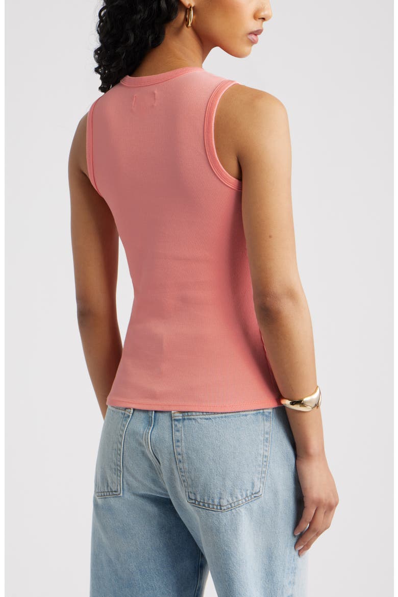 Rib Button-Up Tank, Alternate, color, PINK FLAMINGO
