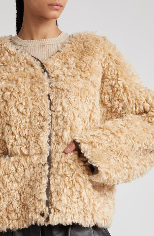 Stand Studio Charmaine Reversible Faux-shearling Jacket In Natural Beige/mole Grey