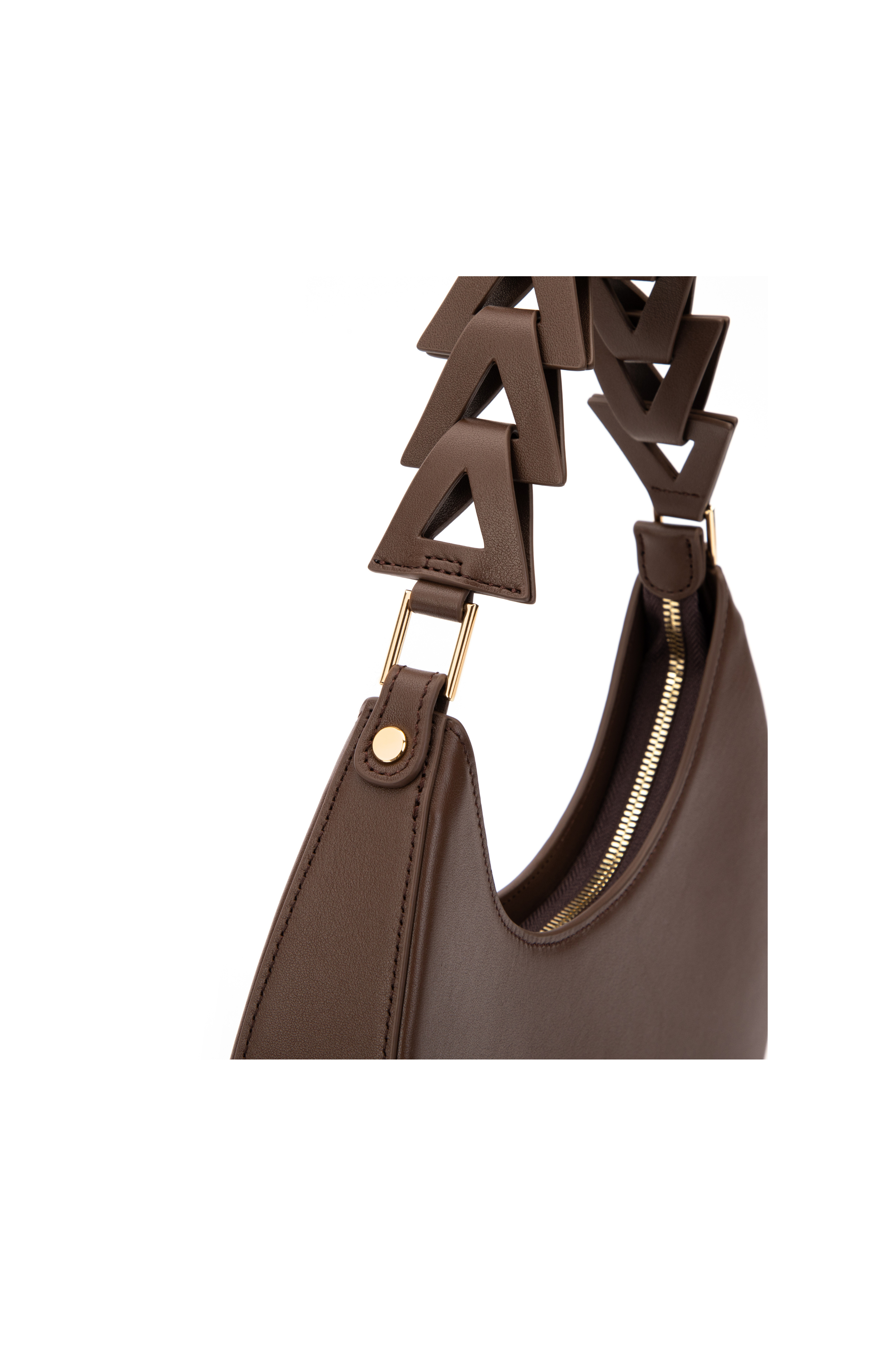 D Letter Shoulder Bag in Smooth Leather, Alternate, color, Brown