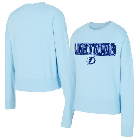Women's Concepts Sport Light Blue Tampa Bay Lightning Tonal Pullover Sweatshirt