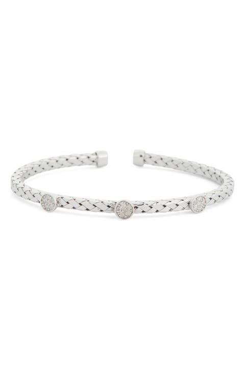 Diamond Station Bangle Bracelet - 0.18ct.