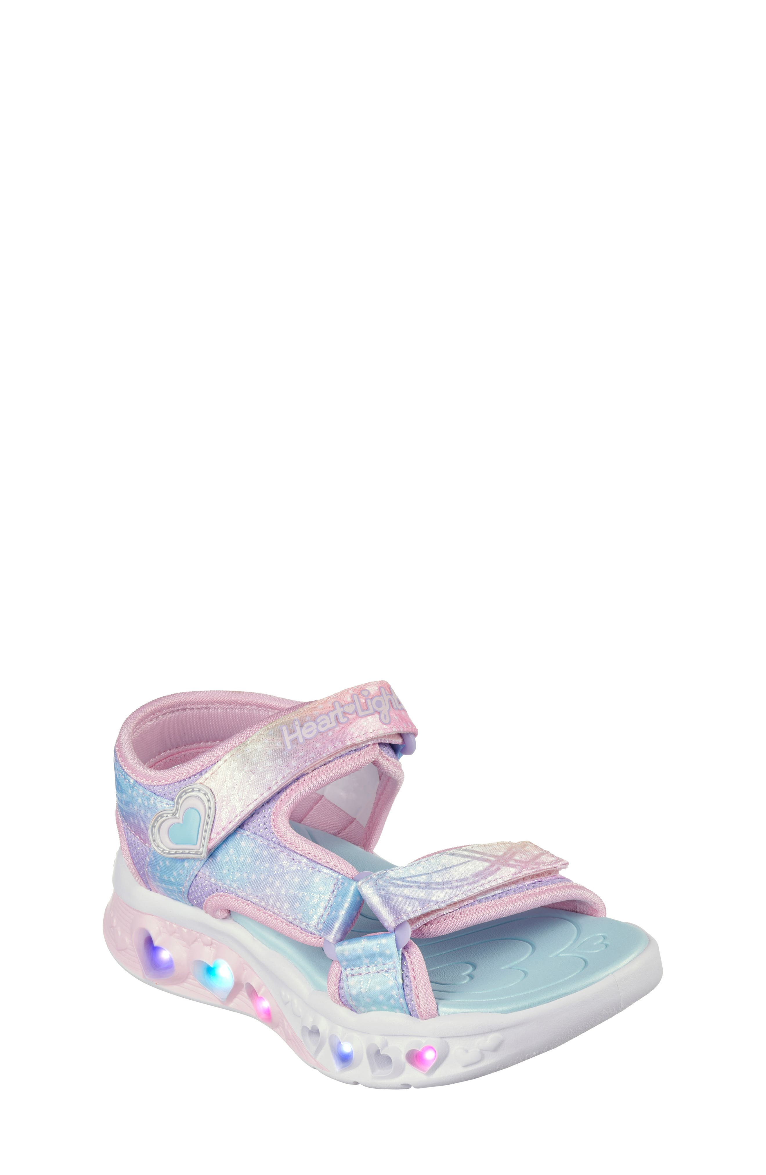 SKECHERS Flutter Hearts Light-Up Sandal, Main, color, 