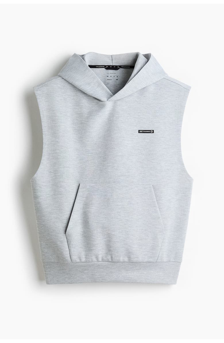 H&M Sleeveless sports hoodie with drymove, Alternate, color, Gray Melange