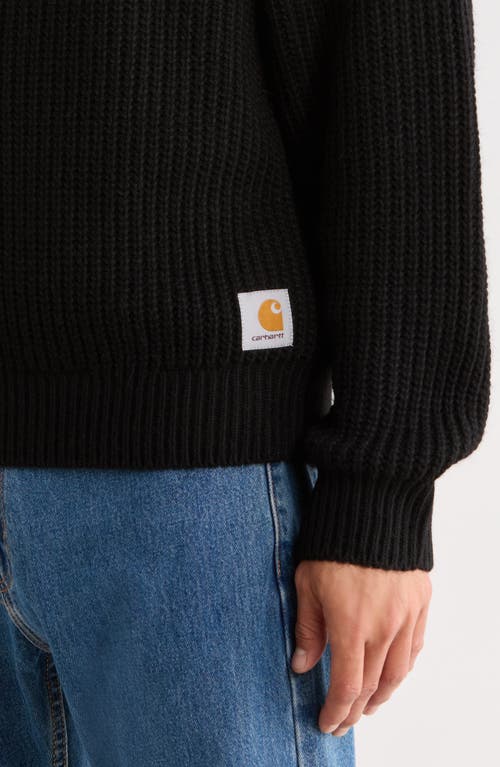 Carhartt Work In Progress Firth Oversize Ribbed Crewneck Sweater In Black