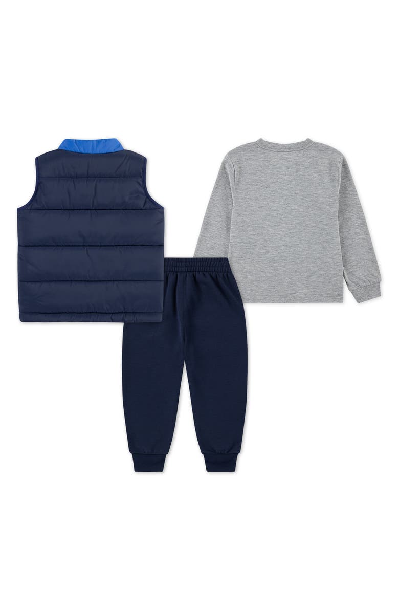 Nike Kids' Long Sleeve T-Shirt, Vest & Joggers Set, Alternate, color, Midnight Navy